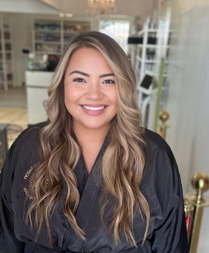 Woman with balayage hair